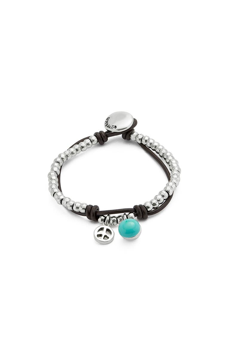 Turquoise Murano Bead Strap, Main, color, Silver