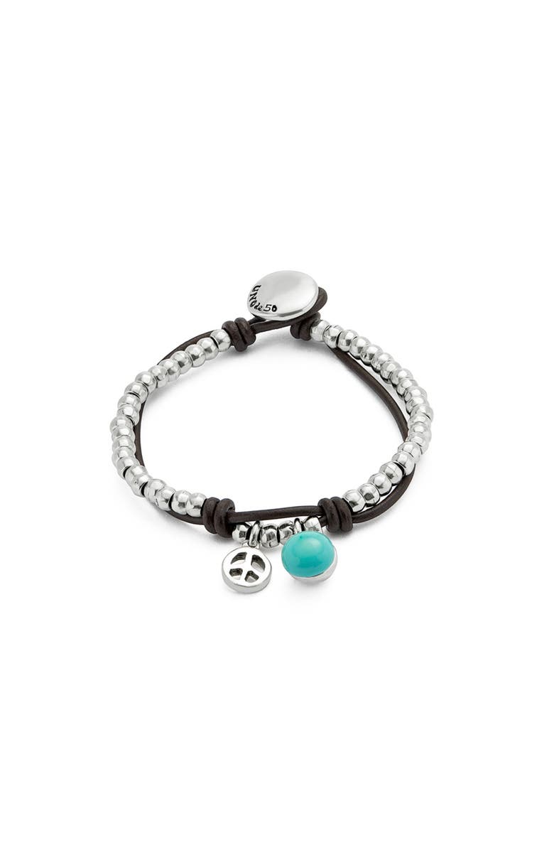 UNODE50 Turquoise Murano Bead Strap, Main, color, Silver