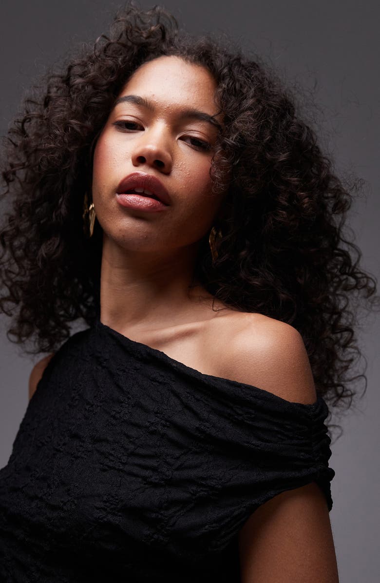 Topshop One-Shoulder Lace Top, Alternate, color, 