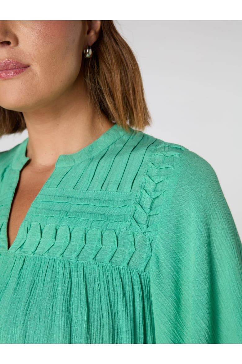 Crinkle Smocked Top, Alternate, color, Green