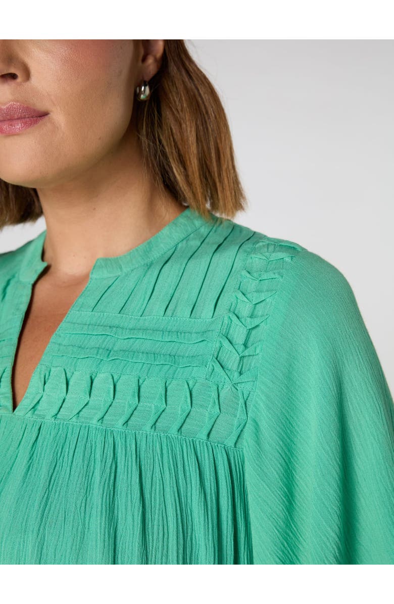 Live Unlimited Crinkle Smocked Top, Alternate, color, Green
