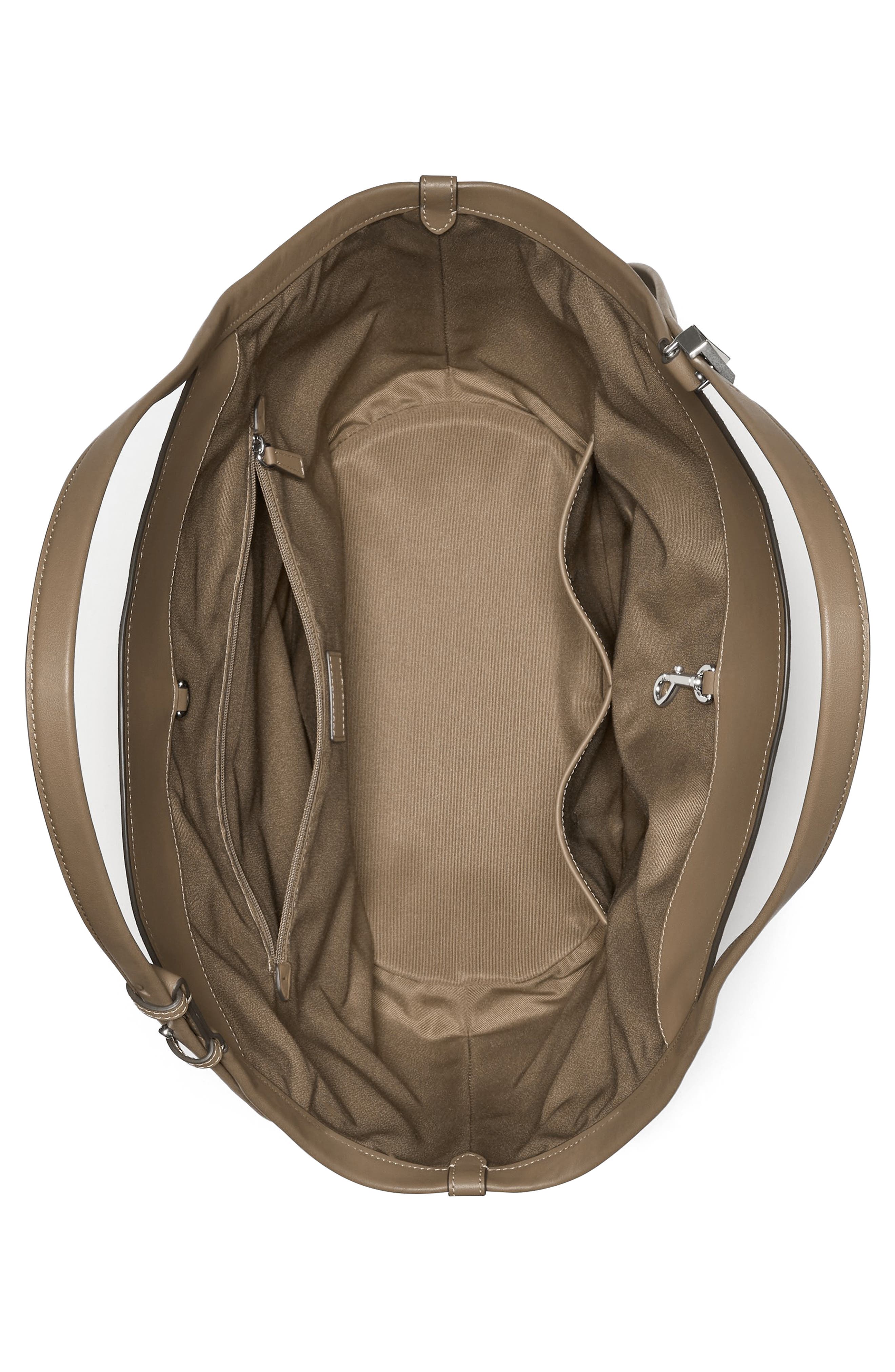 deco suede tulip tote, Alternate, color, DRIFTWOOD