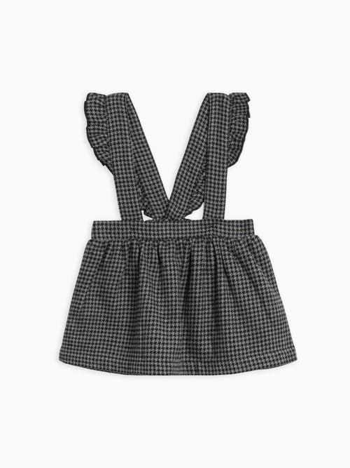 Kendi Ammie Organic Flannel Skirt With Ruffle Suspenders In Multi
