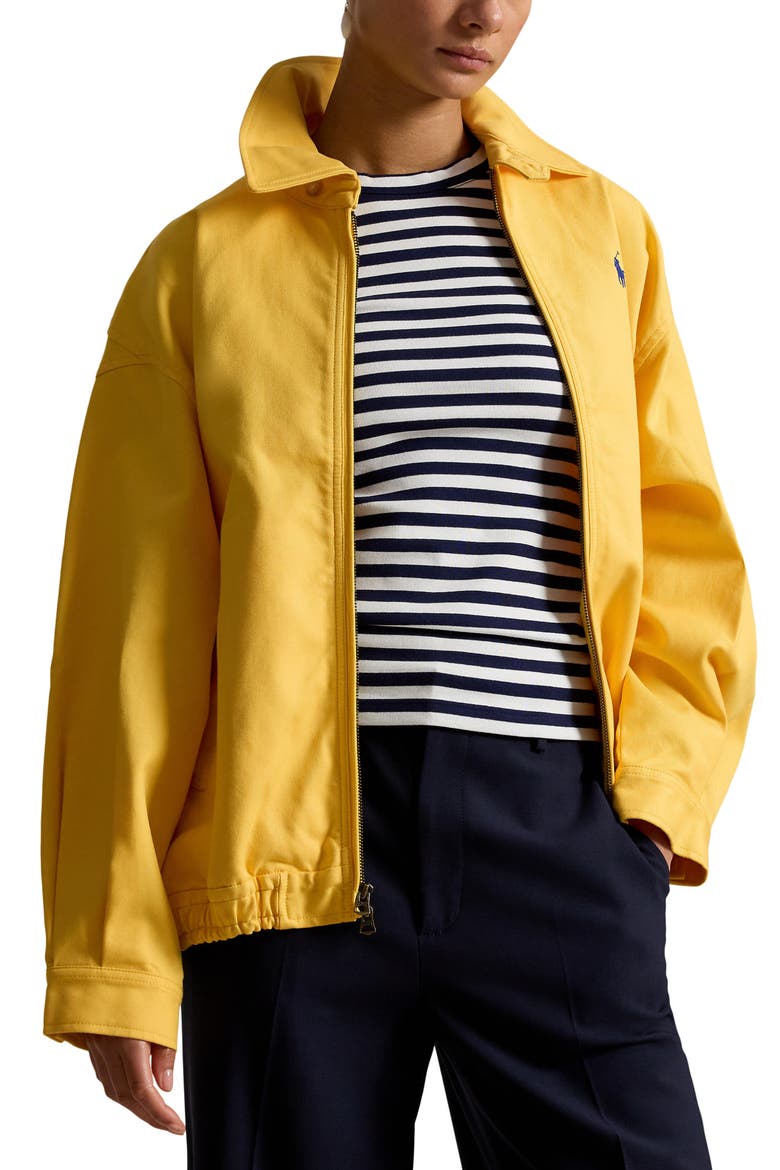 Oversize Double Face Cotton Windbreaker, Main, color, YELLOW