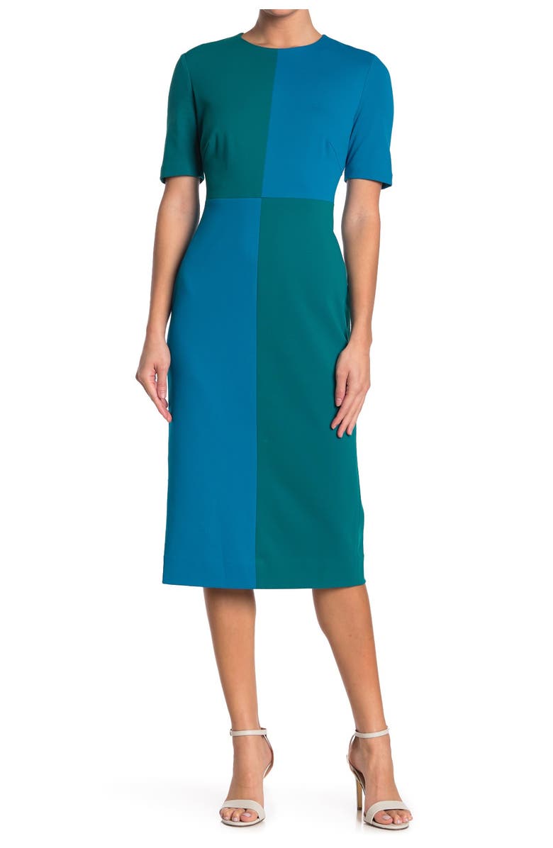 Diane von Furstenberg Davis Colorblock Midi Dress, Alternate, color, 