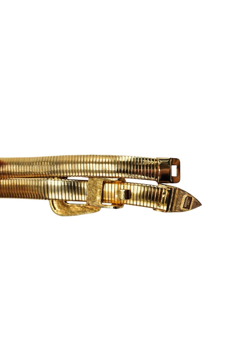 MADISON BEVERLY HILLS Vintage 1970's Western Snake Stretch Belt, Alternate, color, Gold