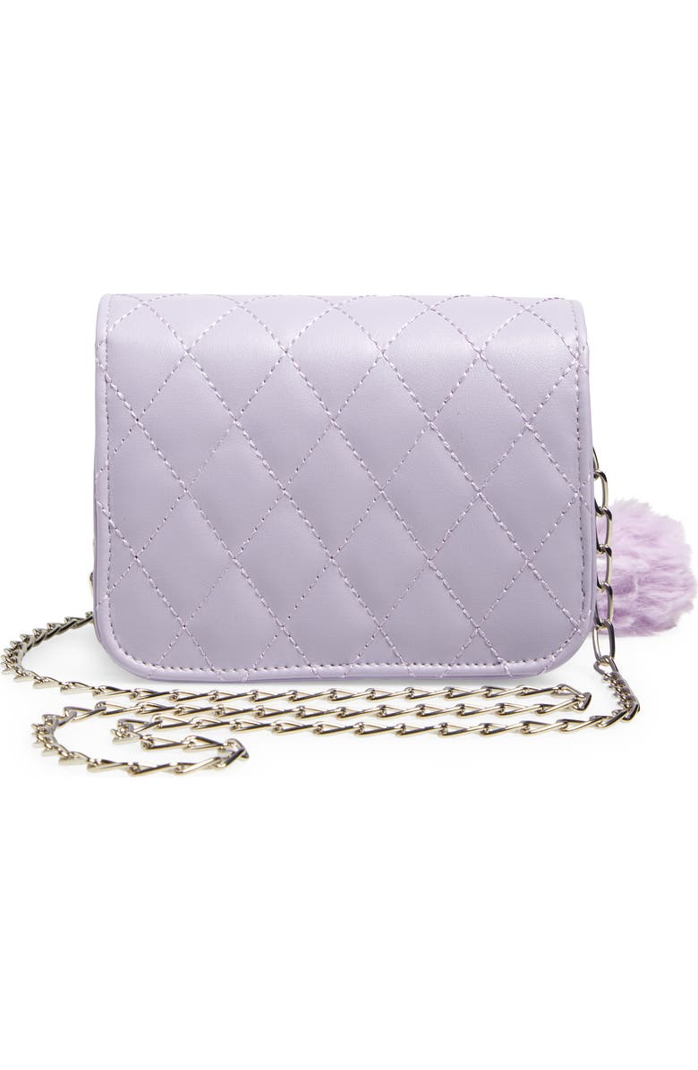 Ruby & Ry Kids' Quilted Faux Leather Crossbody Bag, Alternate, color, Purple