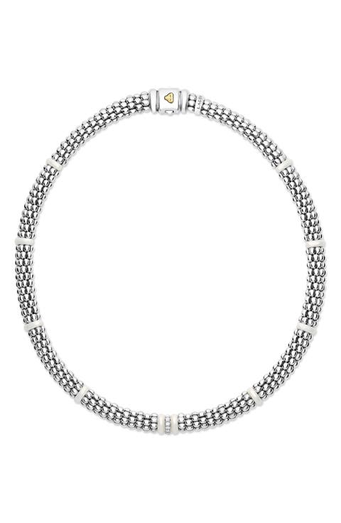 White Caviar Collar Necklace