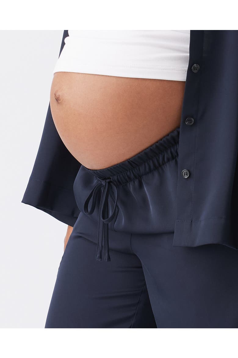 Tamara Satin Pull-On Pant, Alternate, color, Midnight