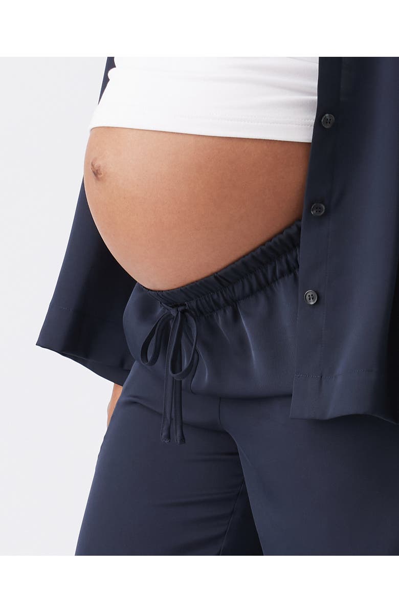 Ripe Maternity Tamara Satin Pull-On Pant, Alternate, color, Midnight
