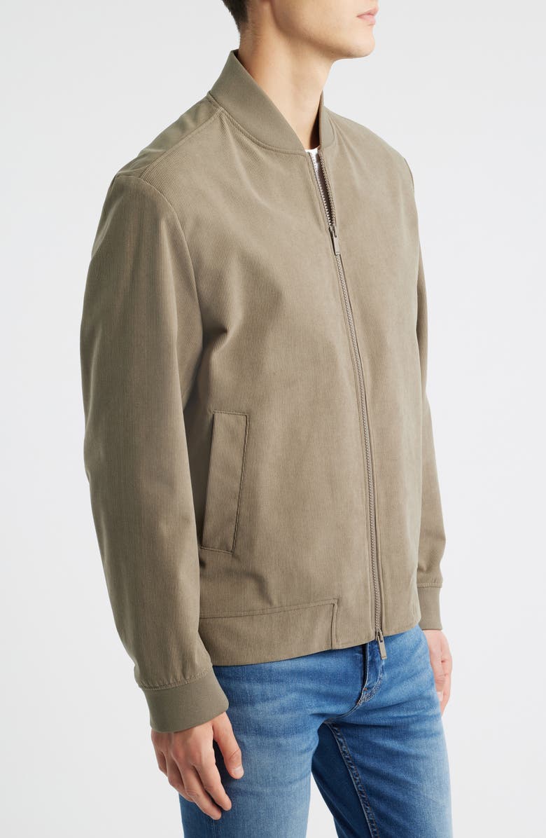 BOSS Hanry Tech Corduroy Bomber Jacket, Alternate, color, Light Brown