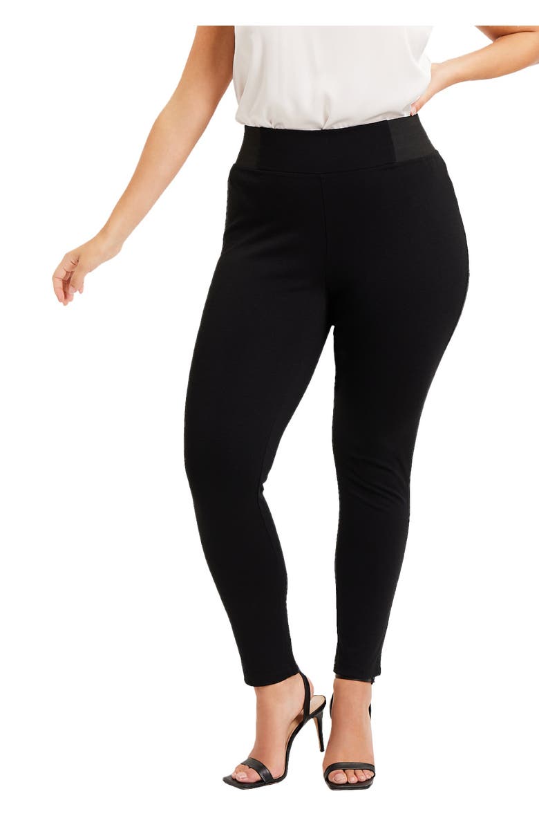 June + Vie FormFit Classic Ponte Pant, Main, color, Black