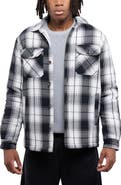 XRAY Faux Shearling Lined Flannel Shirt Jacket