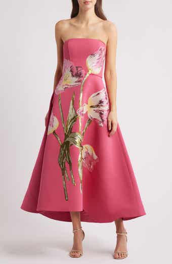 Amsale Sequin Strapless Cocktail Dress