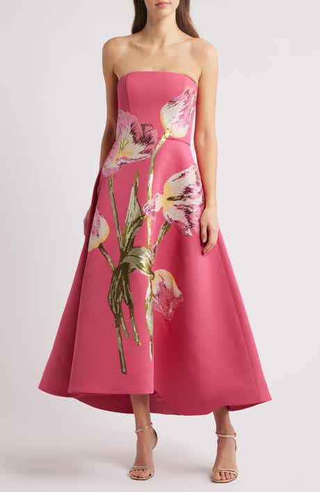 Amsale Sequin Strapless Cocktail Dress