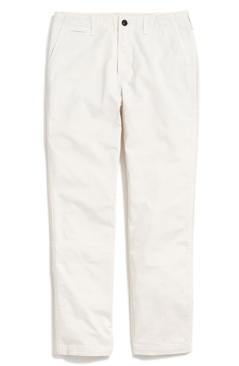 Billy Reid Flat Front Strech Cotton Chinos, Alternate, color, Eggshell