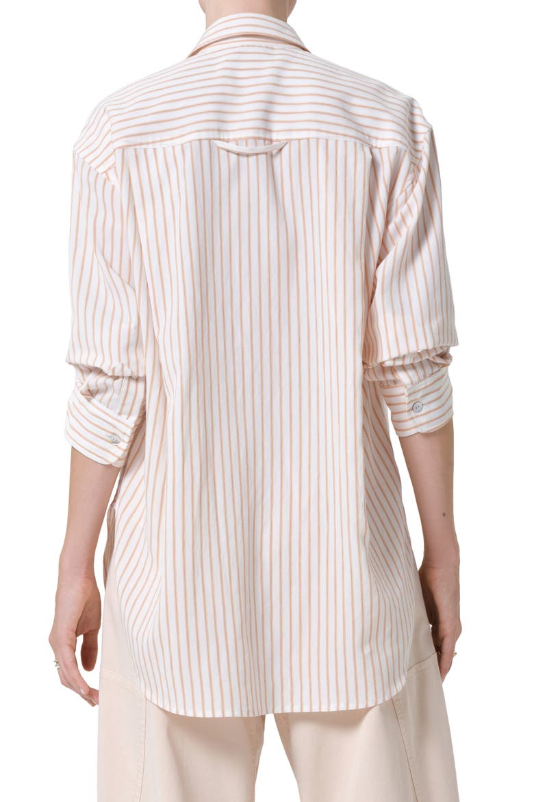 Kayla Stripe Relaxed Button-Up Shirt, Alternate, color, SHERBET STRIPE