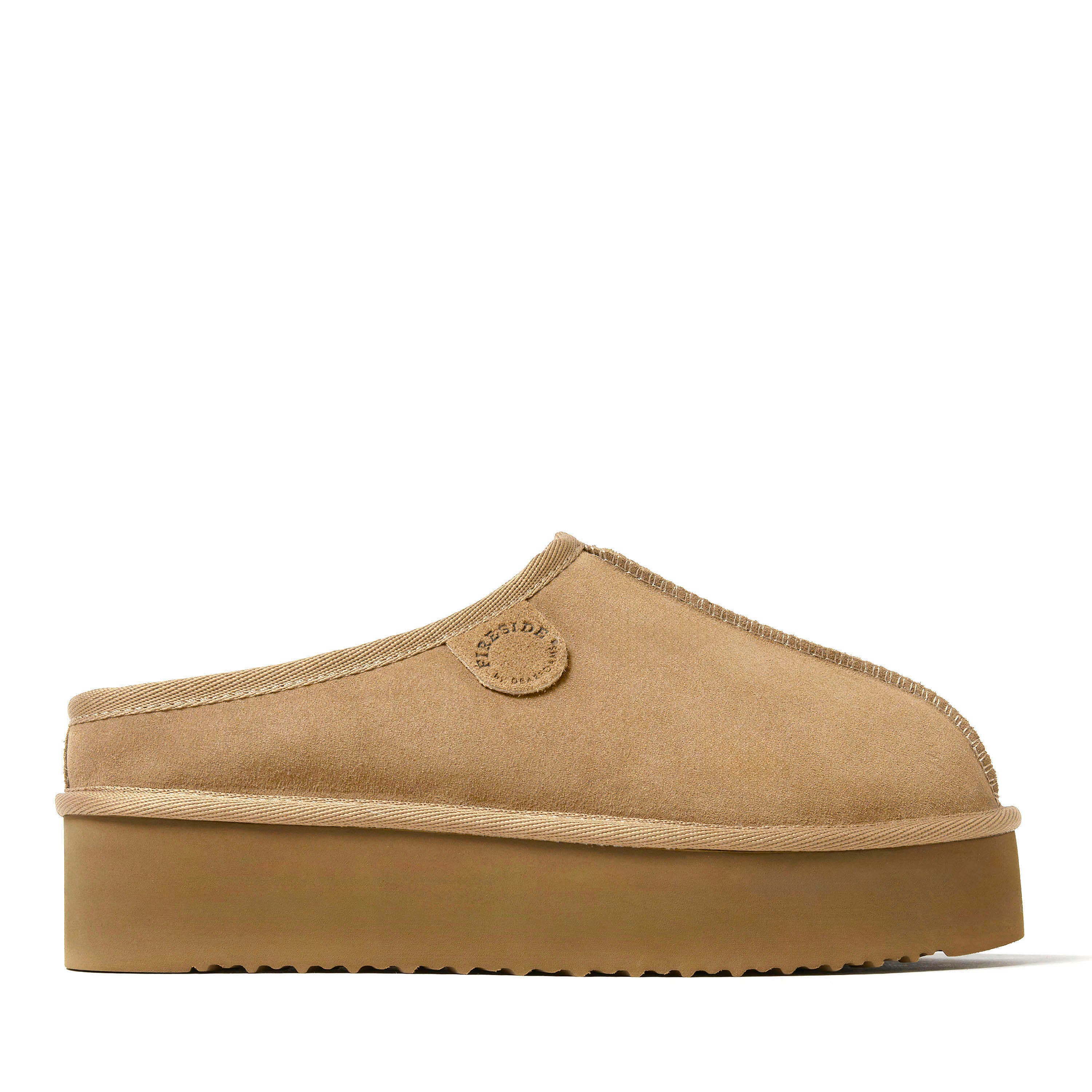 Fireside Queenstown Genuine Shearling Platform Clog Slipper, Alternate, color, Sand