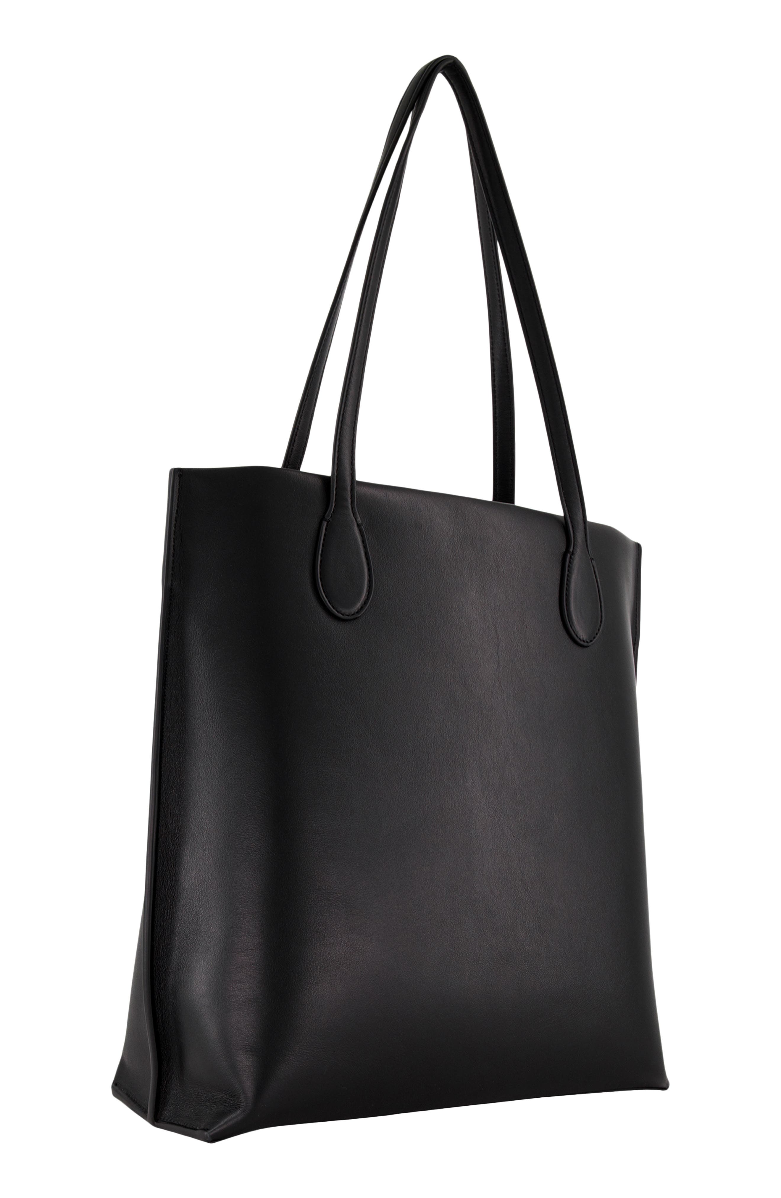 Vince Athene Leather Tote, Alternate, color, Black