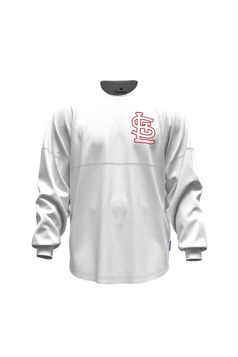 Women's Fanatics White St. Louis Cardinals Baseball Stitch Spirit Jersey Long Sleeve T-Shirt, Alternate, color, White