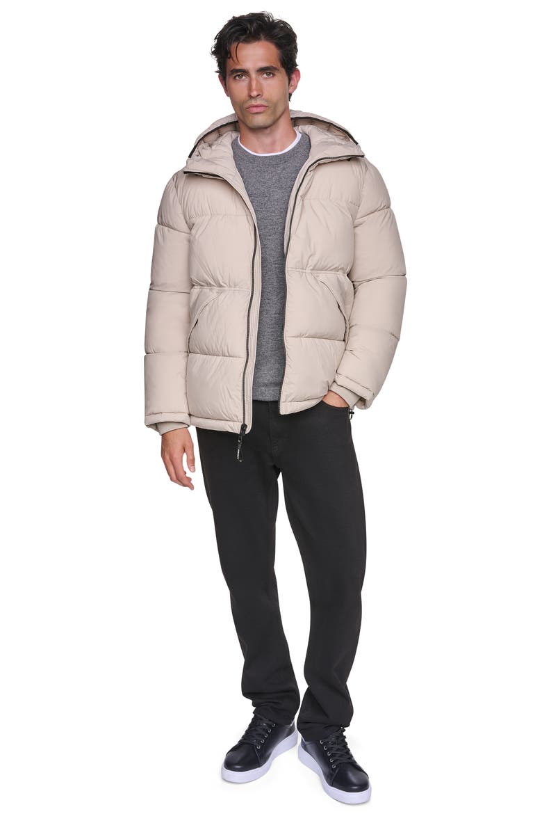 Hooded Puffer Jacket, Alternate, color, STONE