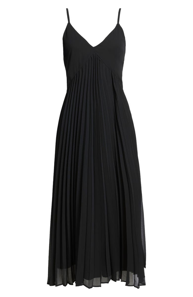 Chelsea28 Floral Pleated Sundress, Alternate, color, Black