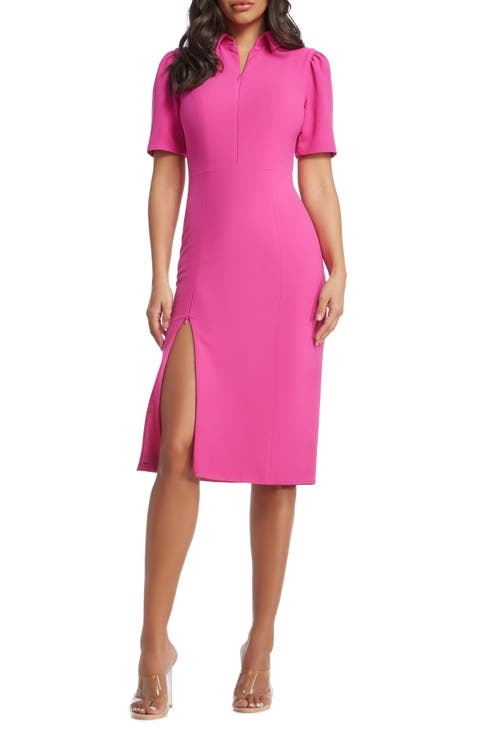 Gloria Front Zip Sheath Dress