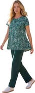 Roaman's Plus Size Ultimate Cotton Crewneck Short Sleeve Swing Tee