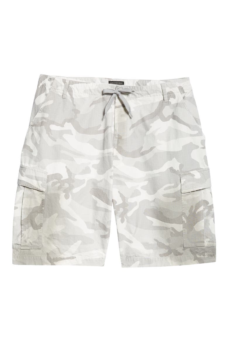 Camo Cotton Ripstop Cargo Shorts, Main, color, LIGHT GREY