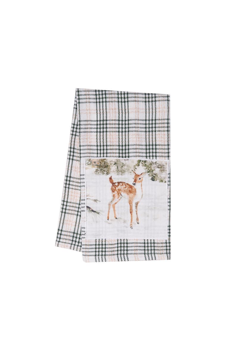 Woolland Deer Towel, Main, color, Green