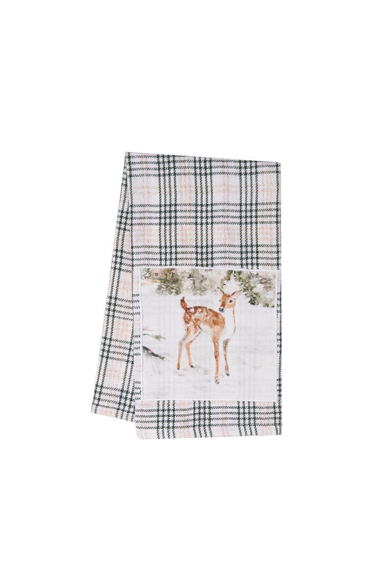 C&F Home Woolland Deer Towel, Main, color, Green