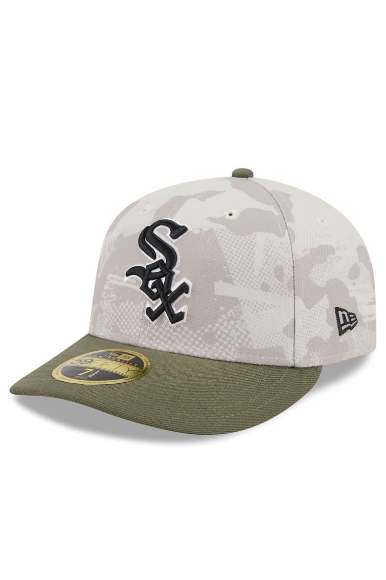 Men's New Era Light Beige/Olive Chicago White Sox 2025 Armed Forces Day Low Profile 59FIFTY Fitted Hat, Alternate, color, Light Beige