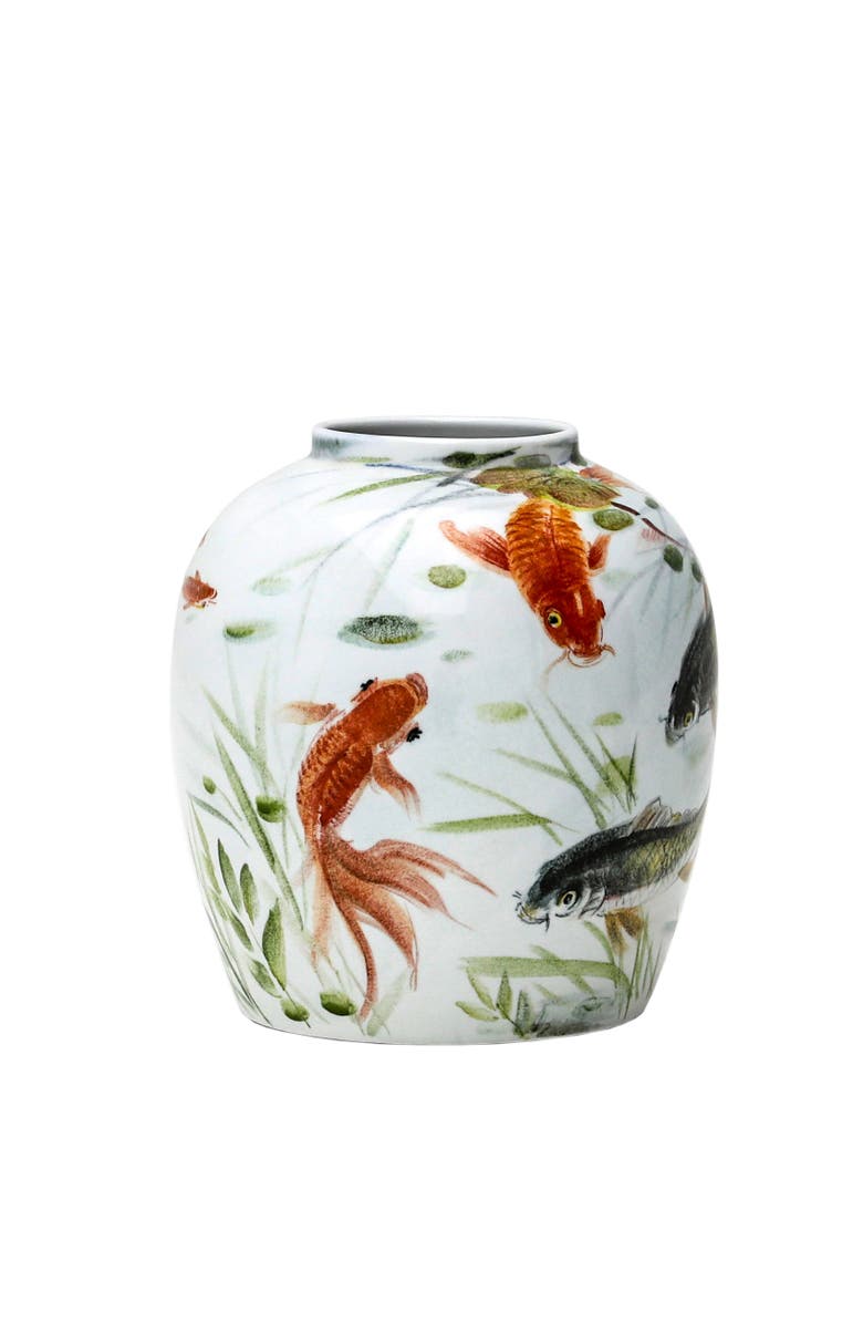 Winward Home Handpainted Fish Pot, Main, color, Multicolor