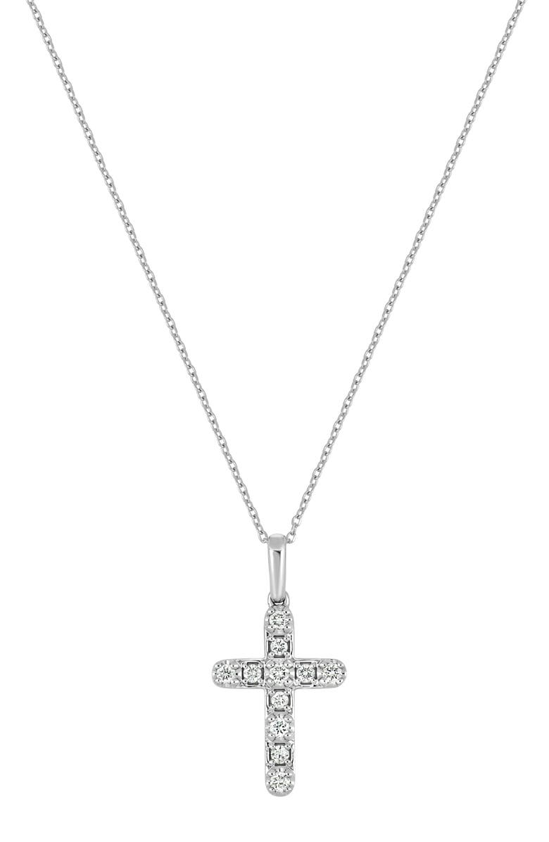 Bony Levy Gatsby 18k Gold Diamond Cross Pendant Necklace, Main, color, 18K White Gold