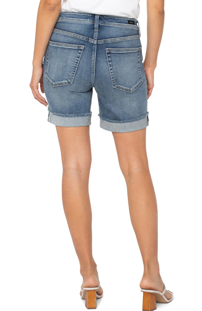 Liverpool Los Angeles The Keeper Frayed Boyfriend Denim Shorts, Alternate, color, 