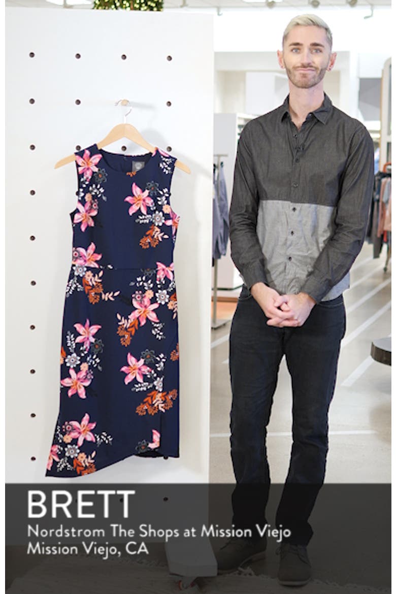 Asymmetrical Hem Scuba Crepe Sheath Dress video