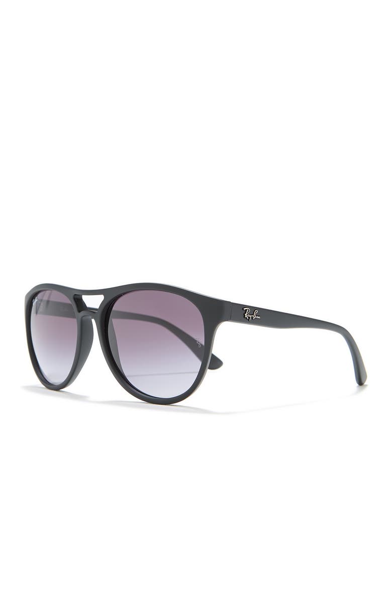 58mm Round Sunglasses, Alternate, color, BLACK