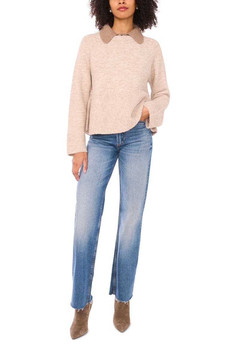 Collared Sweater, Alternate, color, OATMEAL