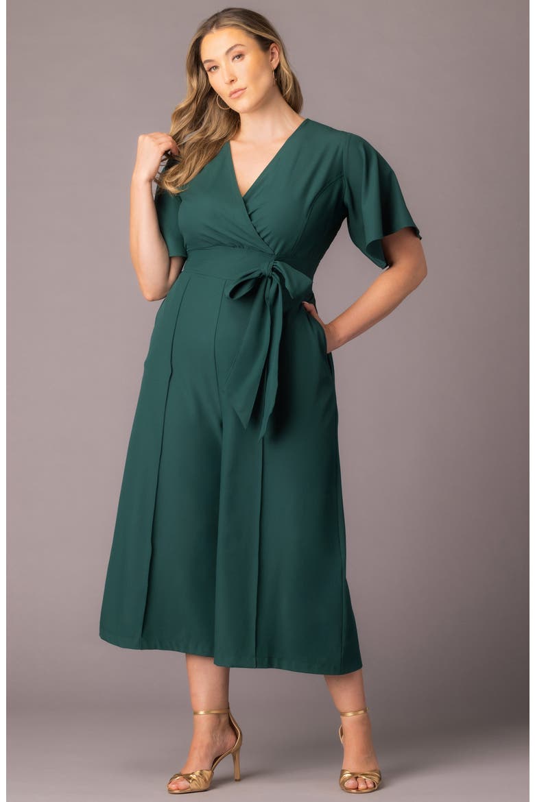 Evelyn Wide Leg Crop Jumpsuit, Alternate, color, HUNTER GREEN