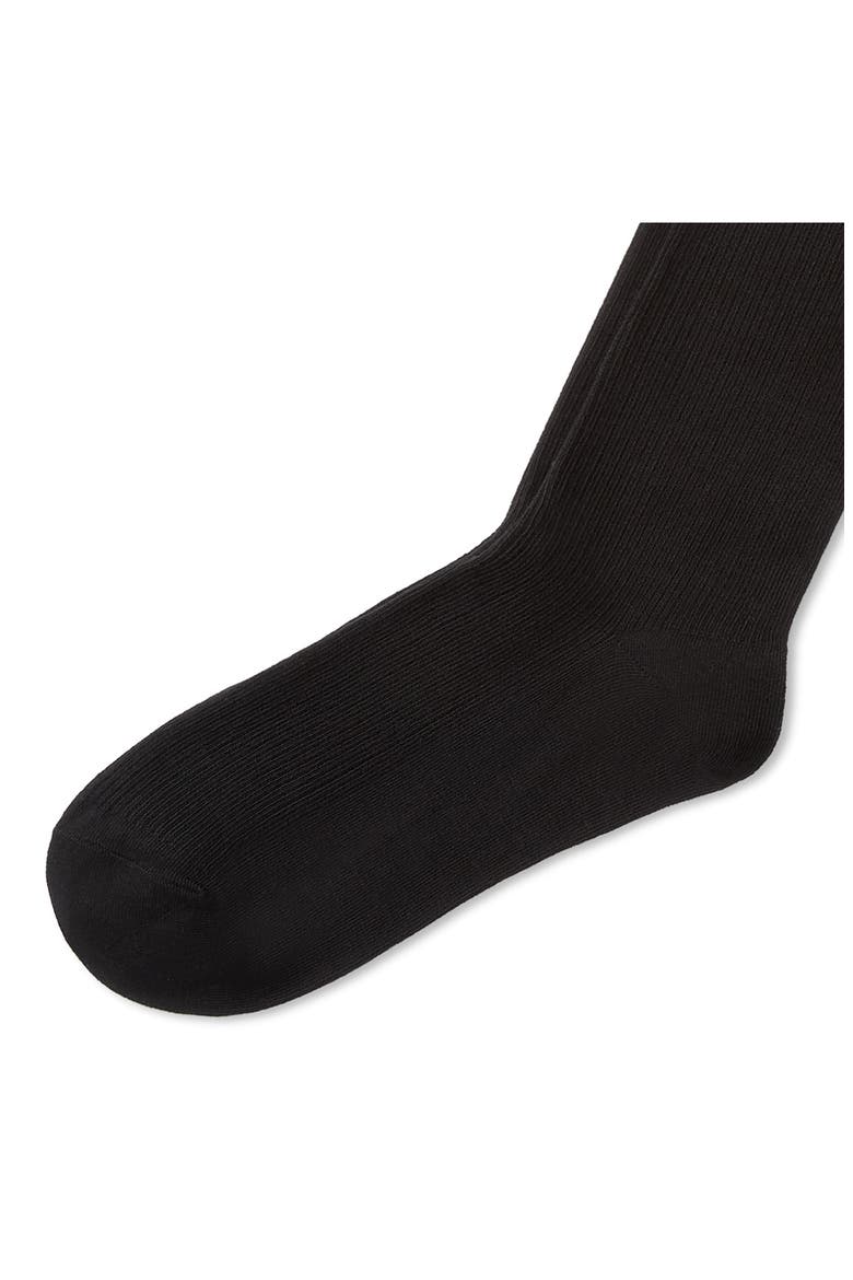 Cotton Blend Rib Knee High Socks, Alternate, color, BLACK