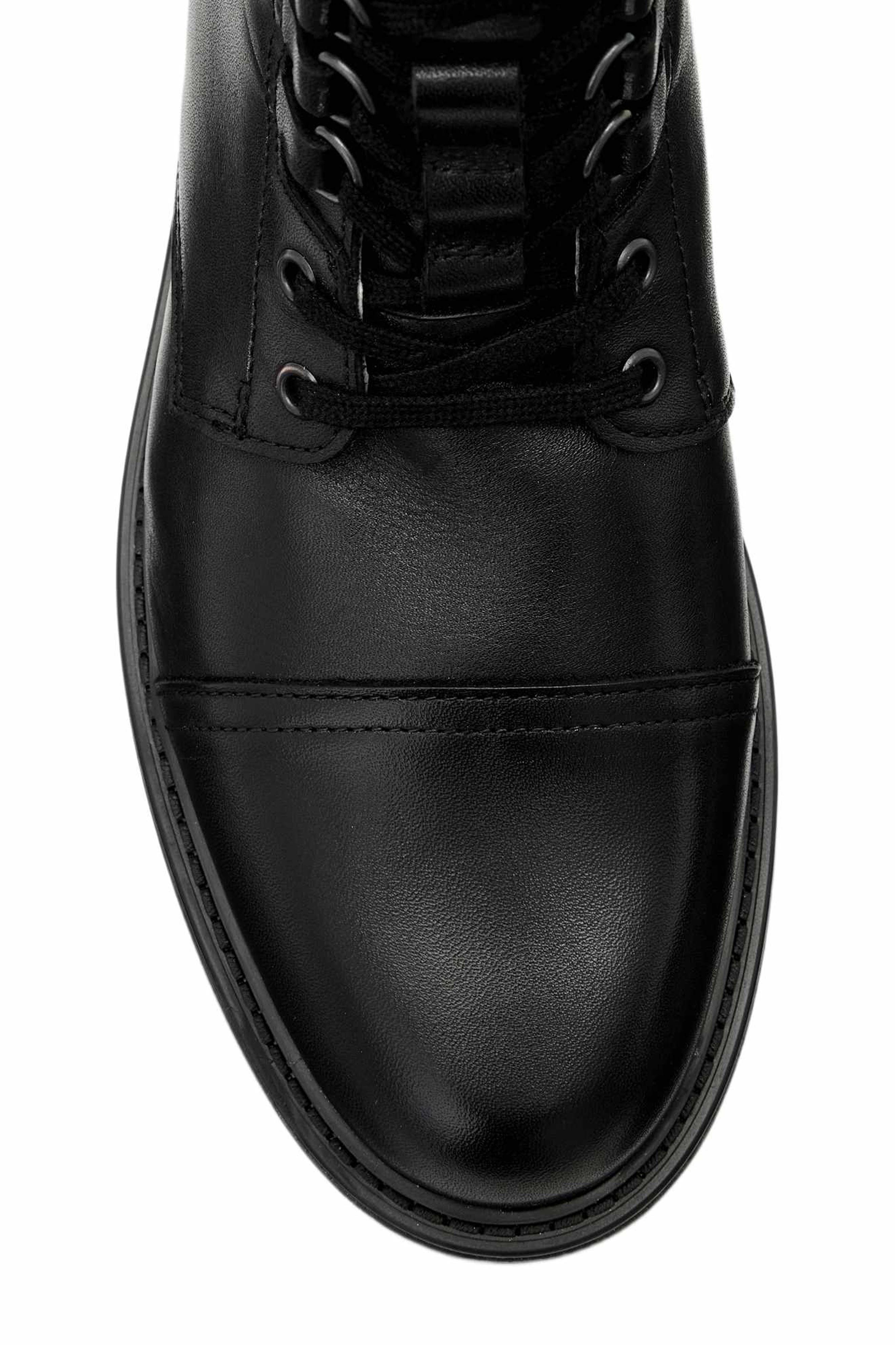 Elspeth Leather Boot, Alternate, color, BLACK