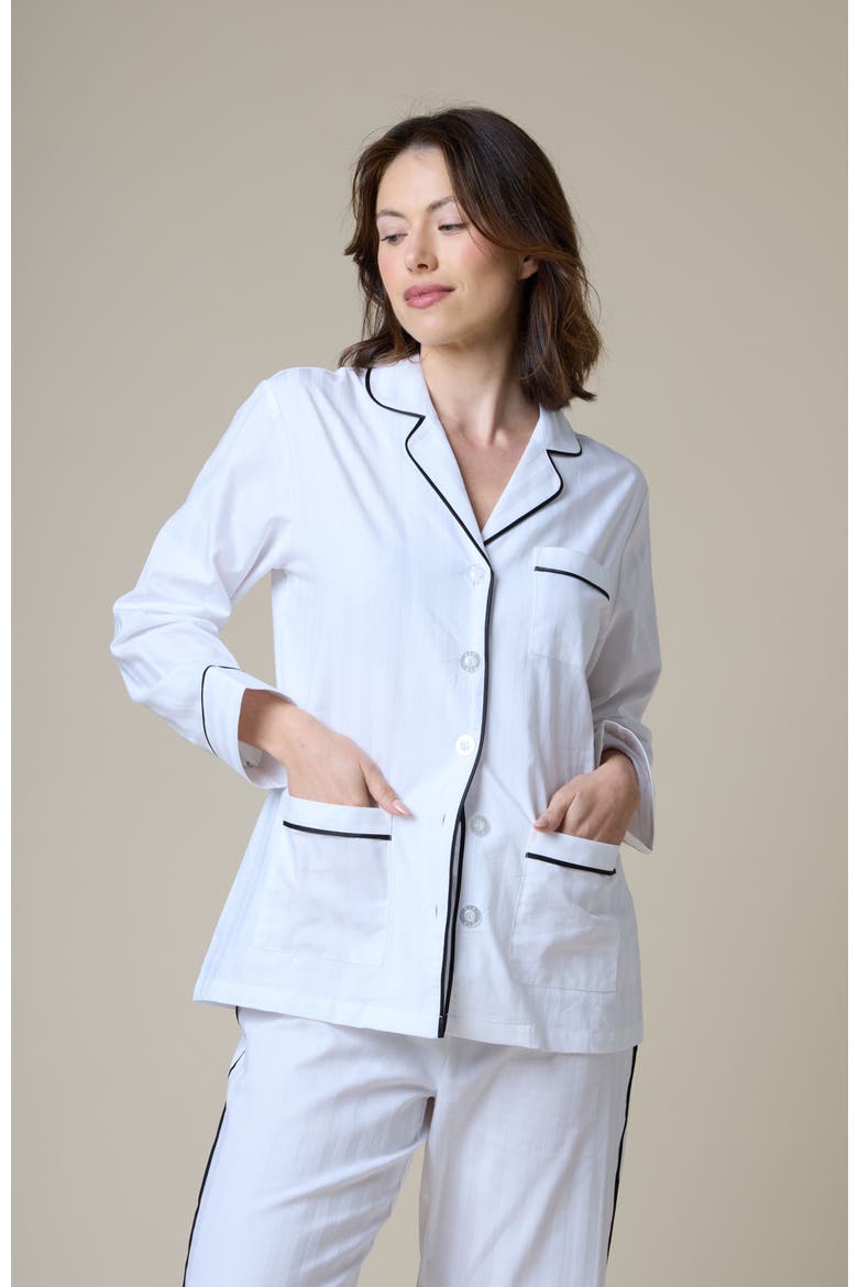Premium Cotton Pajama Set, Alternate, color, Monochrome
