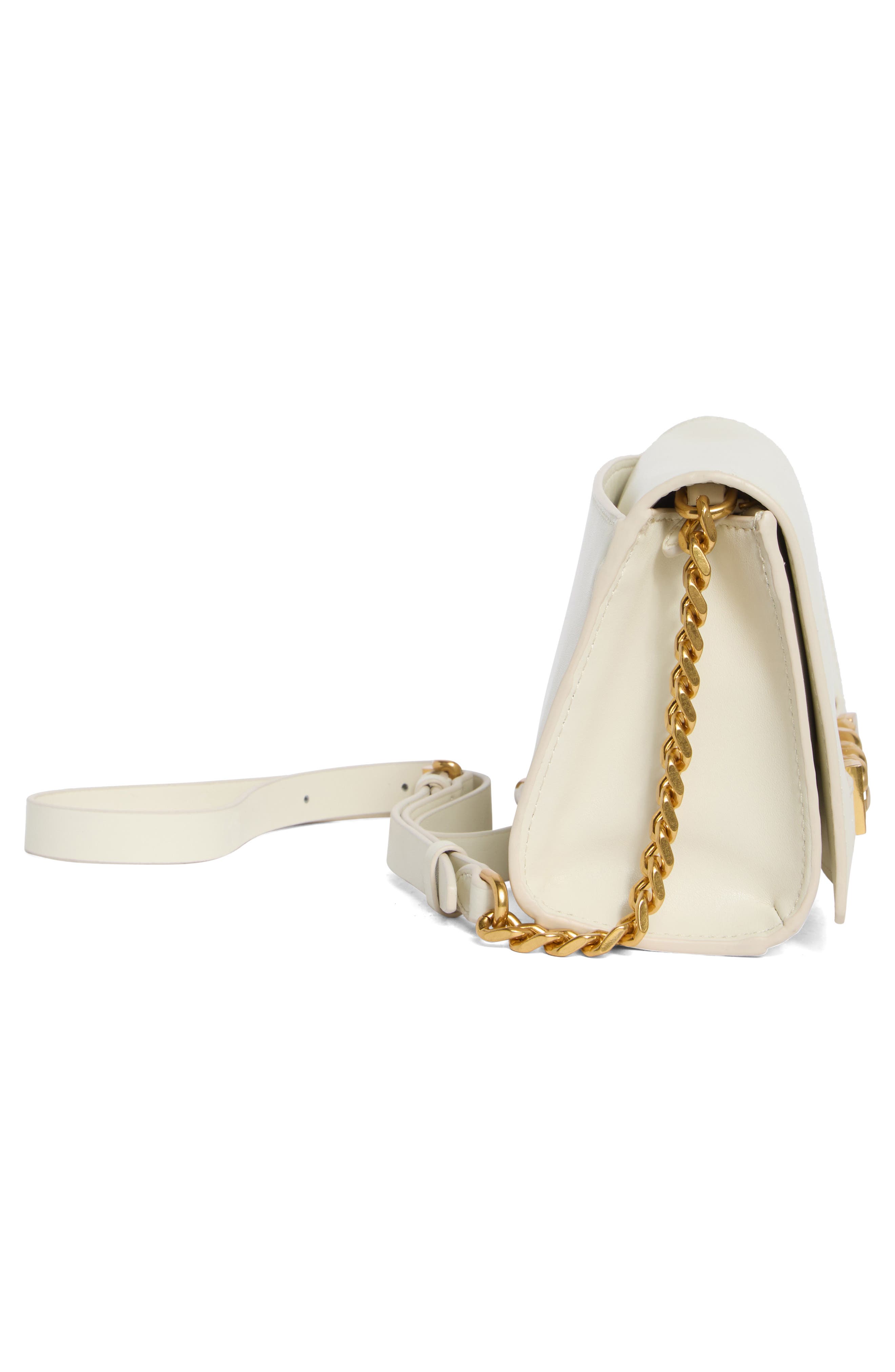 Rebecca Minkoff Curb Link Leather Crossbody Bag, Alternate, color, Porcelain