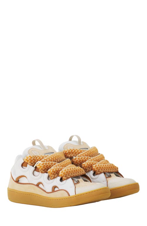 Lanvin Curb Leather Sneakers In Multi