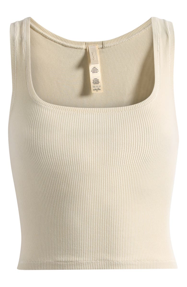 SKIMS Crop Stretch Cotton Rib Tank, Main, color, Bone