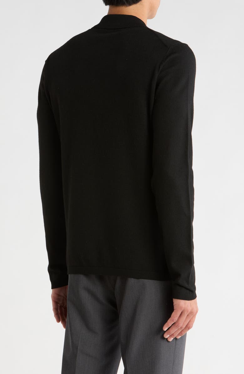Robert Barakett Daniel Long Sleeve Polo Sweater, Alternate, color, Black