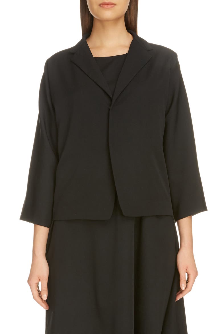 Wool Gabardine Jacket, Main, color, BLACK