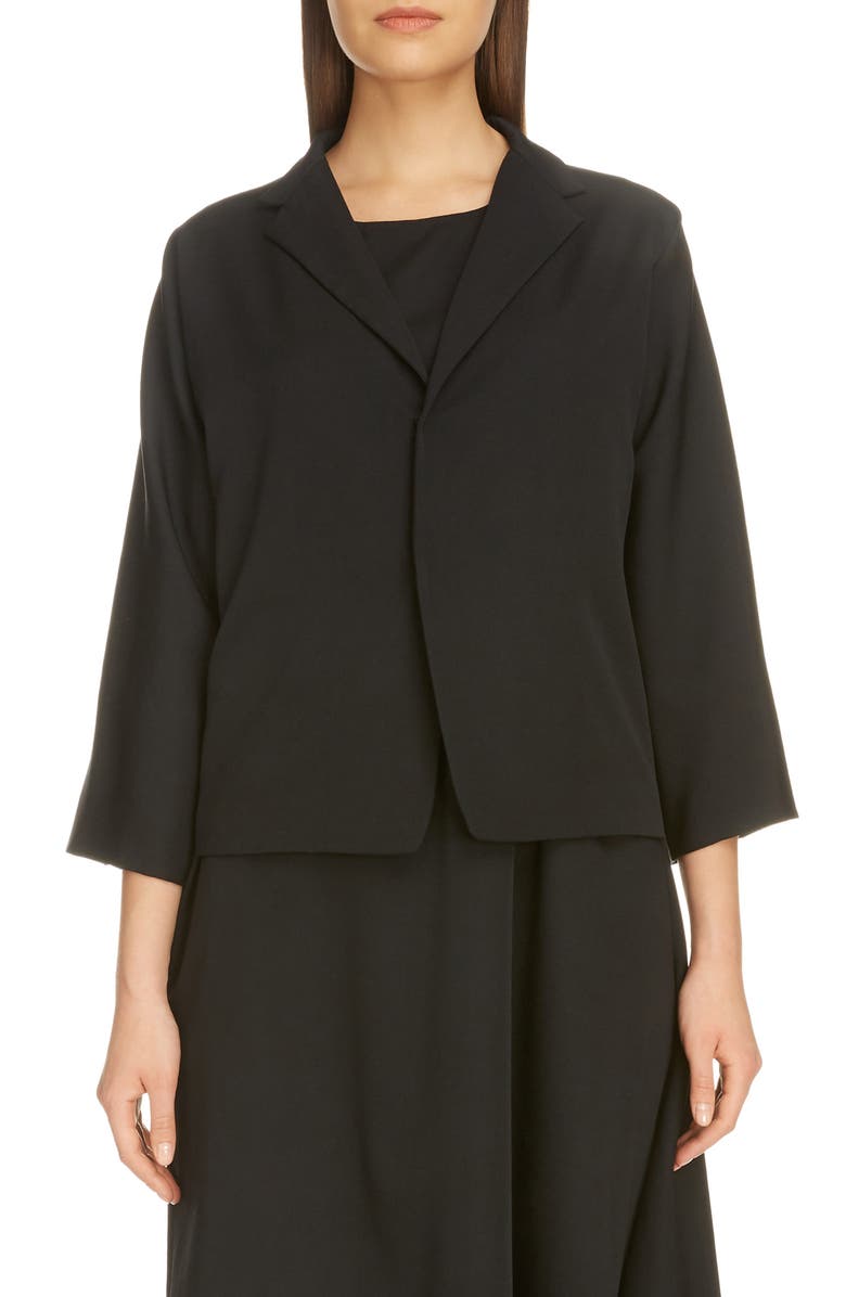 Y's by Yohji Yamamoto Wool Gabardine Jacket, Main, color, 