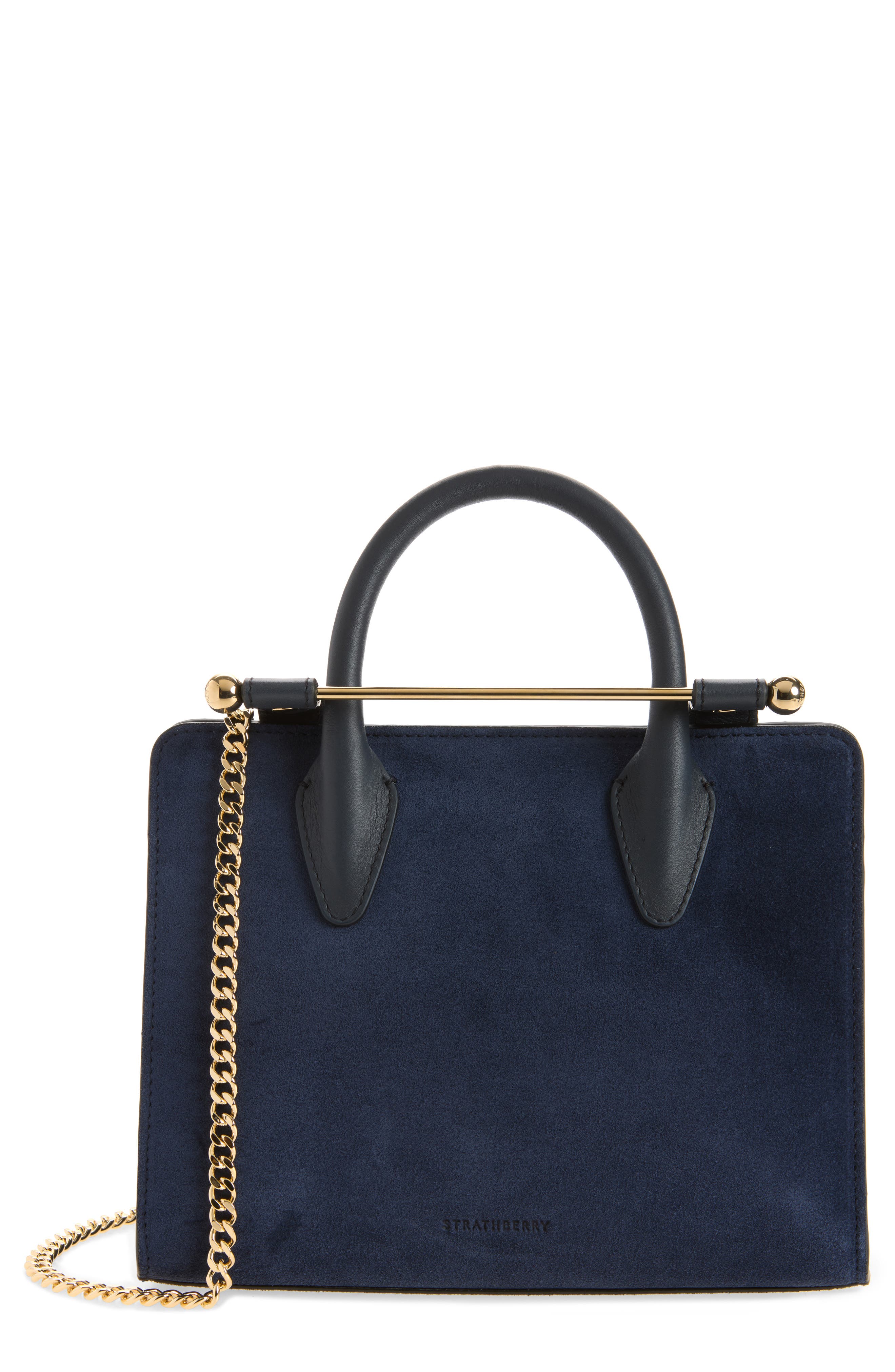 Mini Suede Tote, Main, color, LOCH BLUE