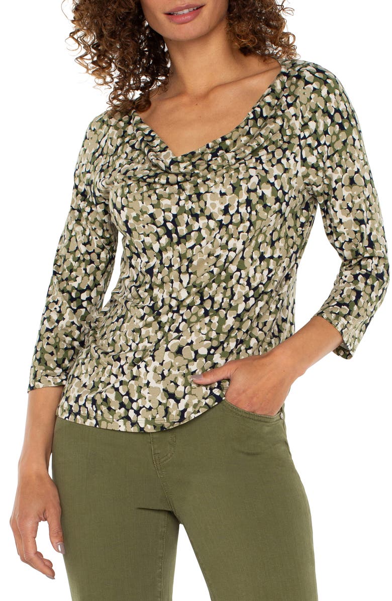 Liverpool Drape Neck Jersey Top, Alternate, color, 